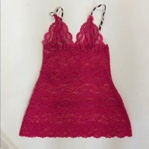 Hot pink hip length cami
